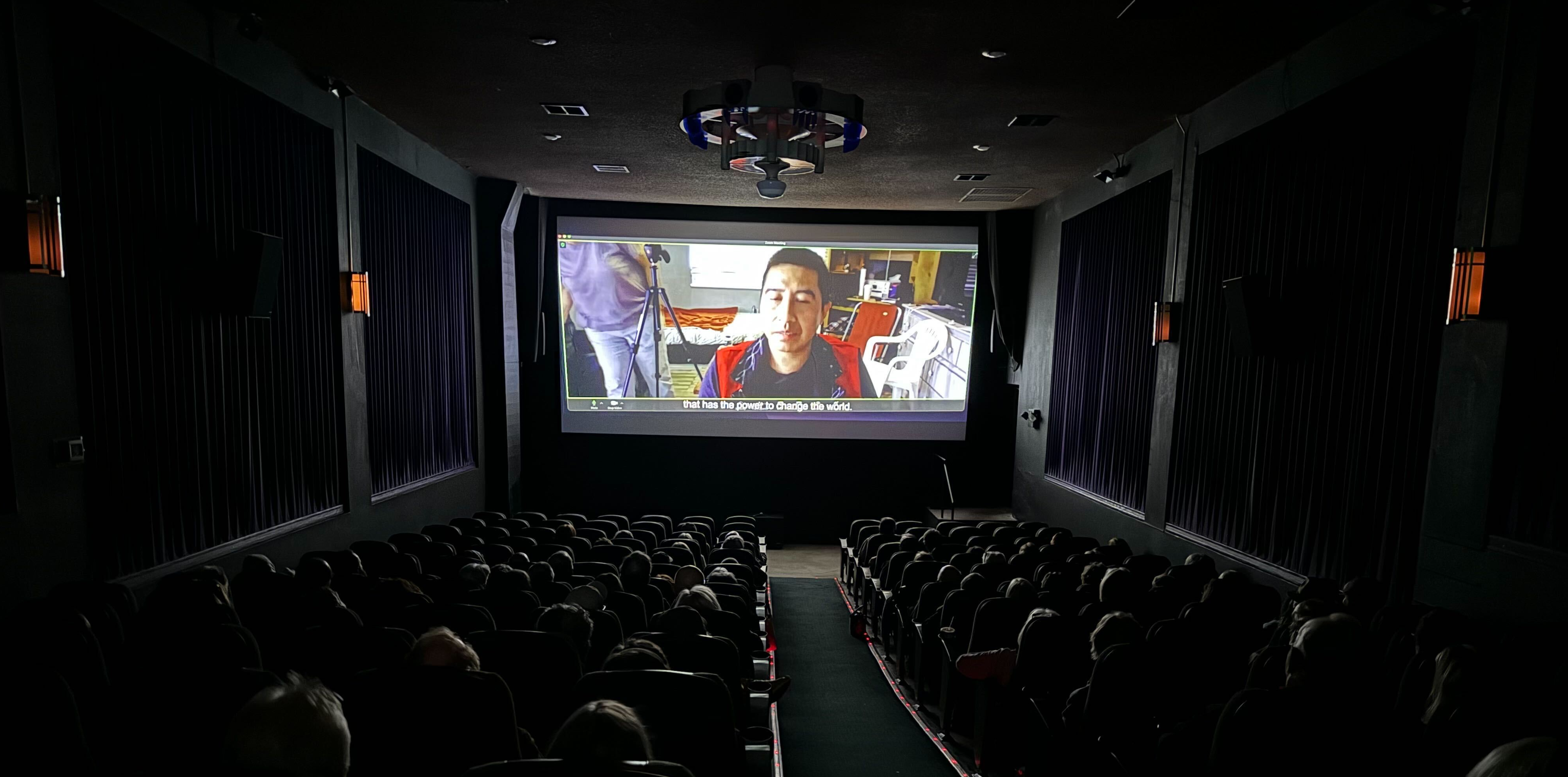 Kaxh Mura'l, the Maya-Ixil activist and one of the protagonists in BORDERLAND | The Line Within as seen during a screening of the film on The Abrazos Tour.